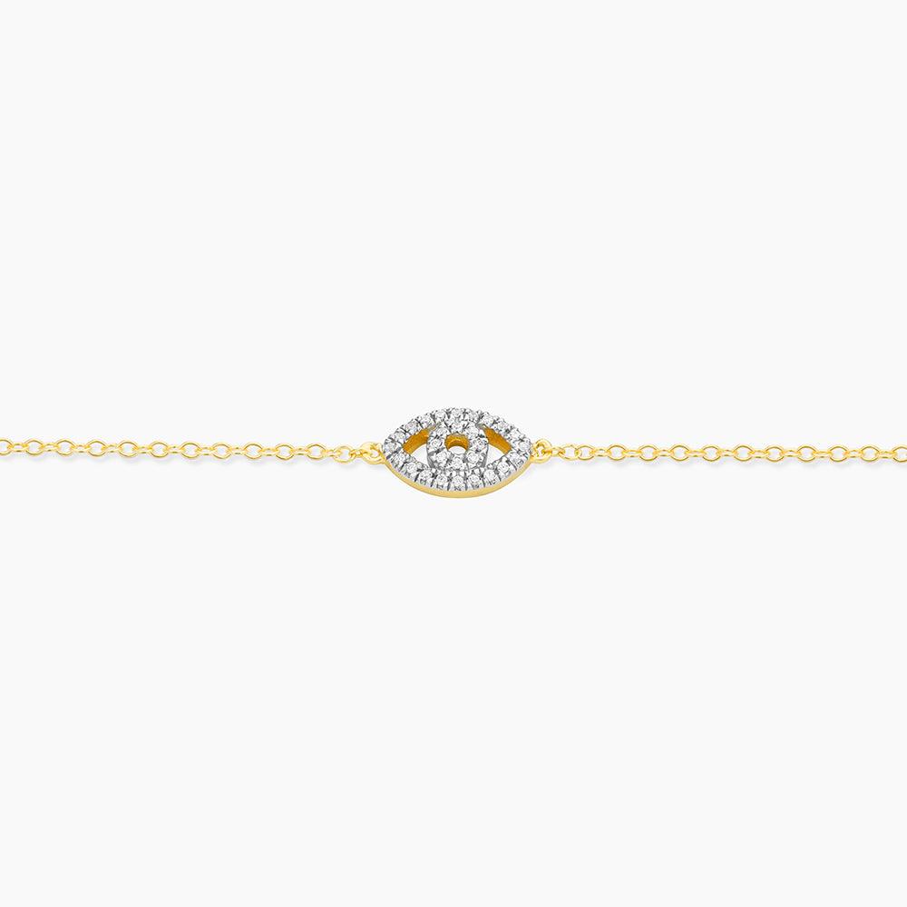 Eye on the Prize Chain 14k Gold Vermeil-Sterling Silver Diamond Bracelet
