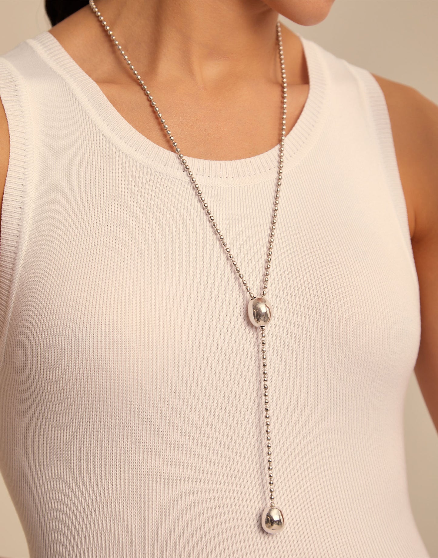 Long adjustable chain necklace- Uno De 50