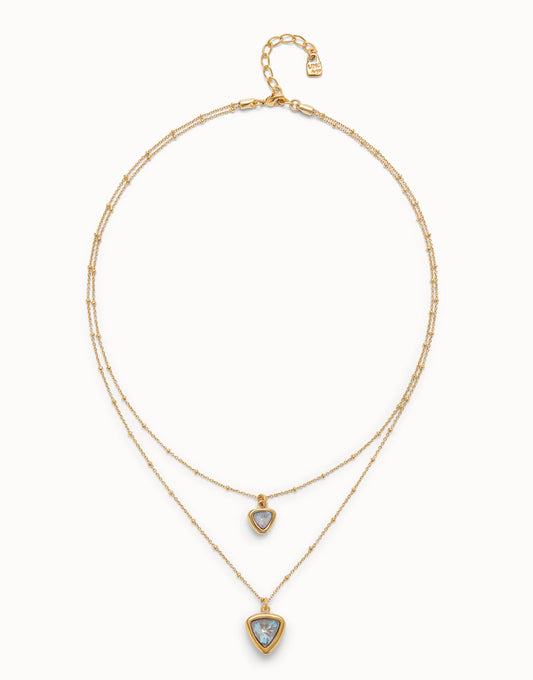 18k gold-plated pendant with double chain-Uno De 50