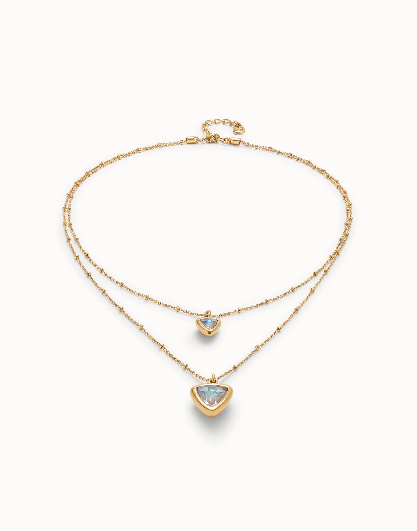 18k gold-plated pendant with double chain-Uno De 50