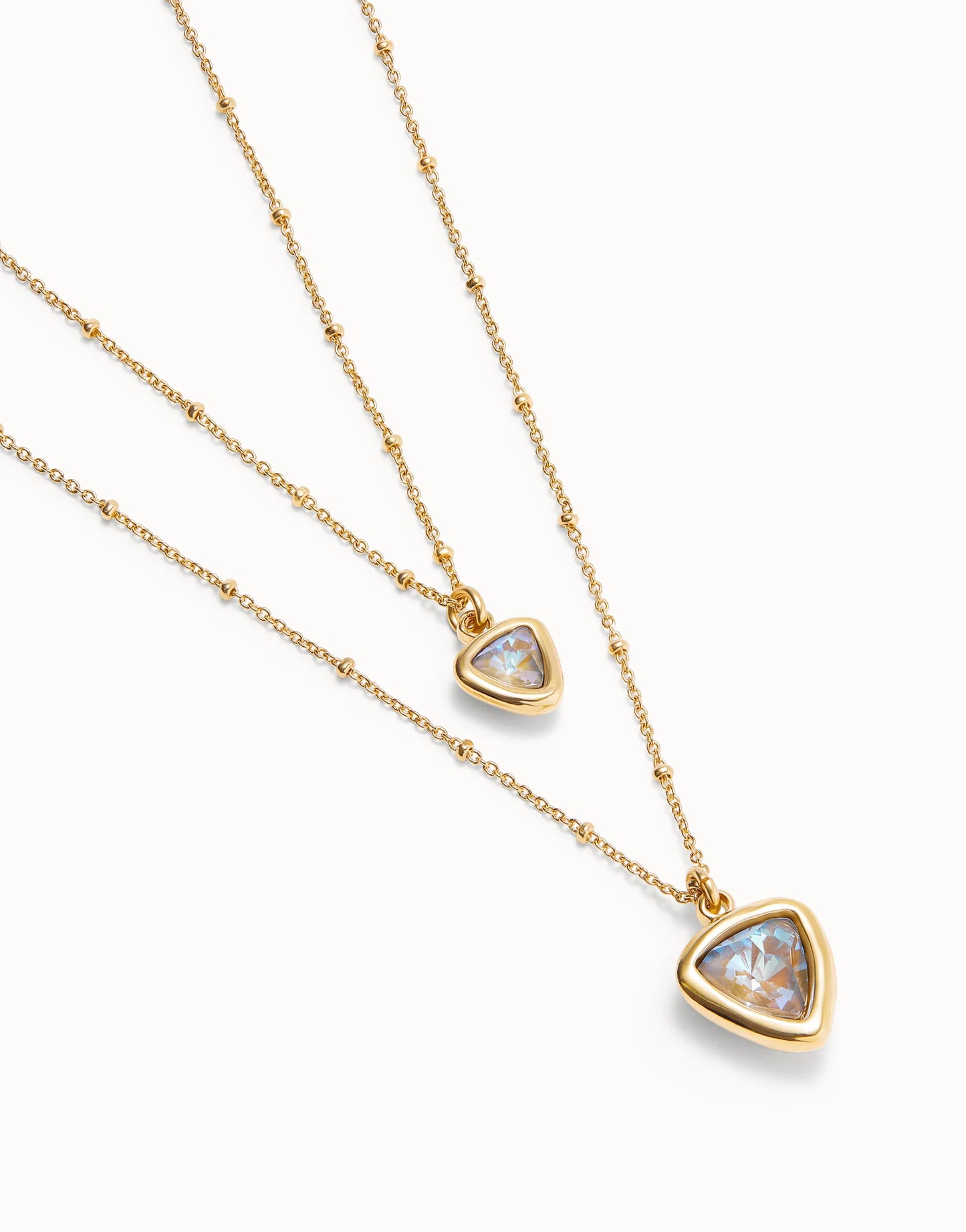 18k gold-plated pendant with double chain-Uno De 50