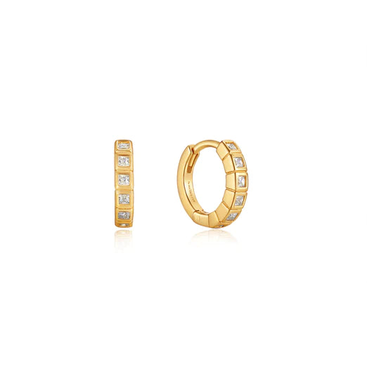 Gold Glam Huggie Hoop Earrings-Ania Haie