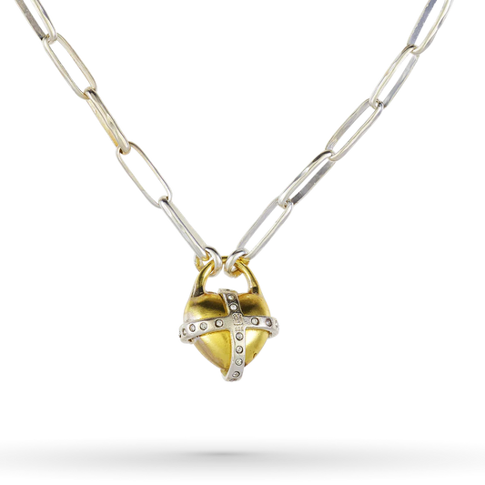 Heartglobe Charm Necklace - Sterling Silver