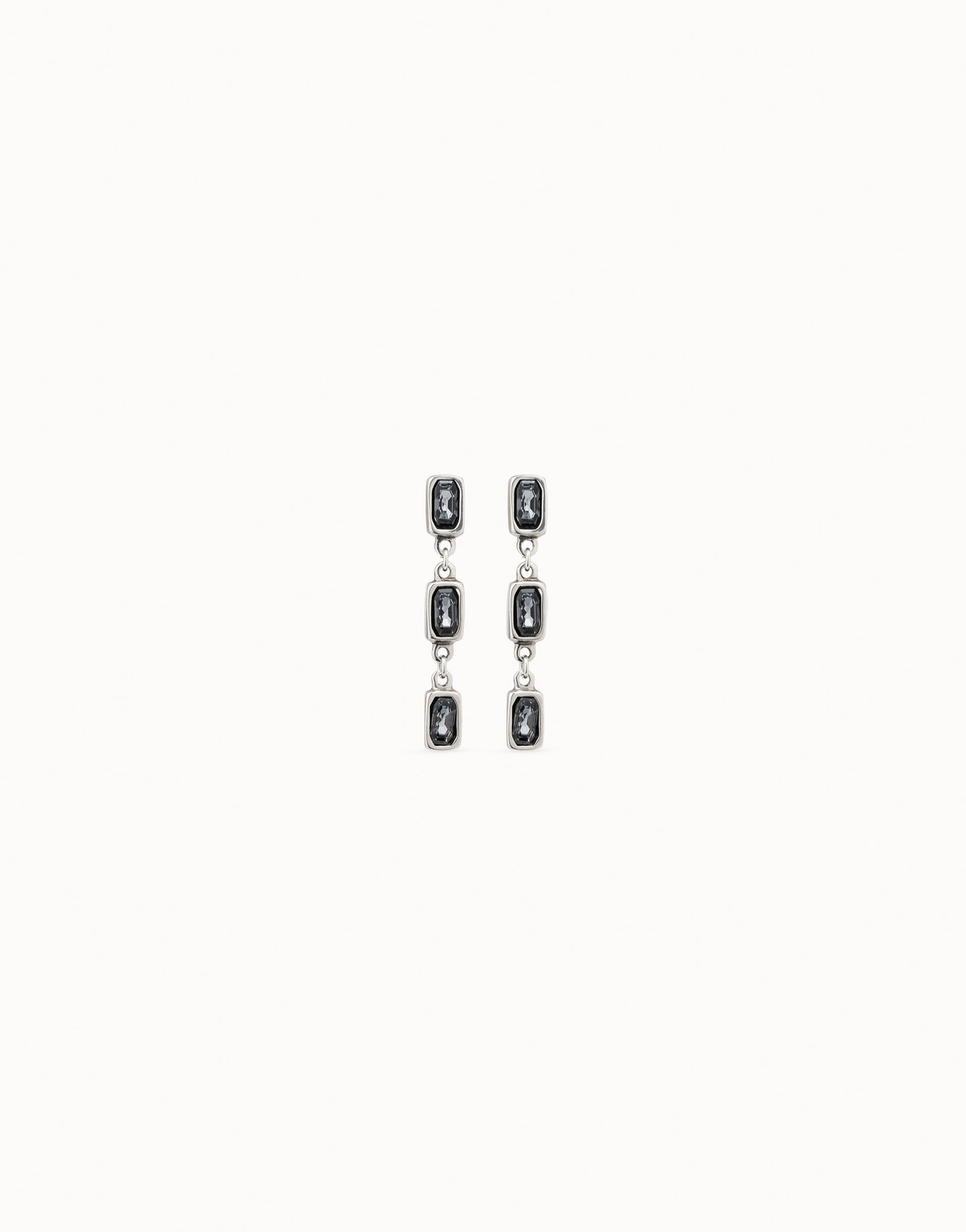 Drop earrings with gray crystals- Uno de 50