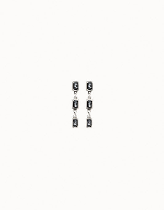 Drop earrings with gray crystals- Uno de 50