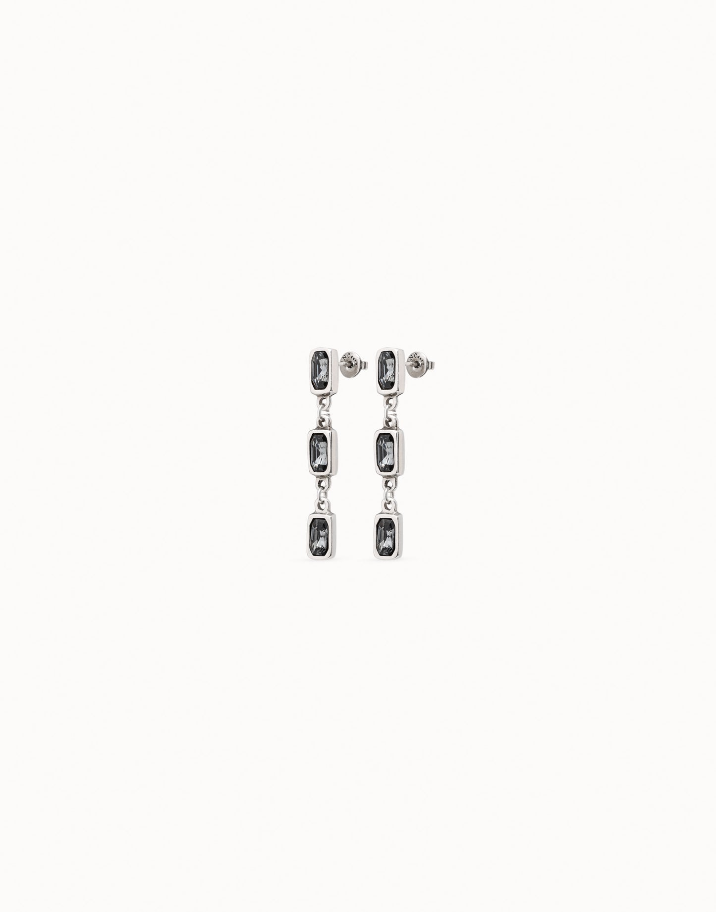 Drop earrings with gray crystals- Uno de 50