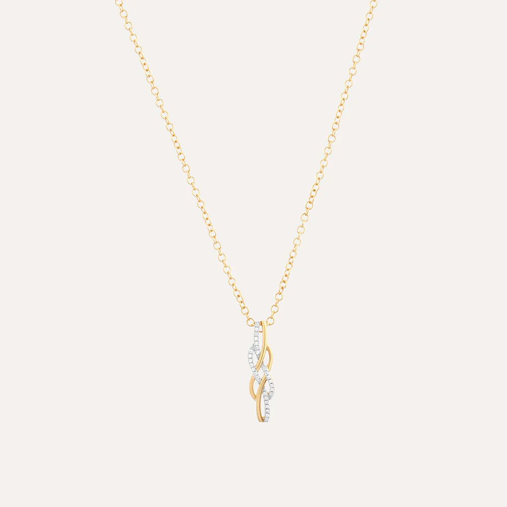 Diamonds and Gold Intertwined Pendant Necklace-14 K gold vermeil-Sterling Silver-Diamond-Ella Stein