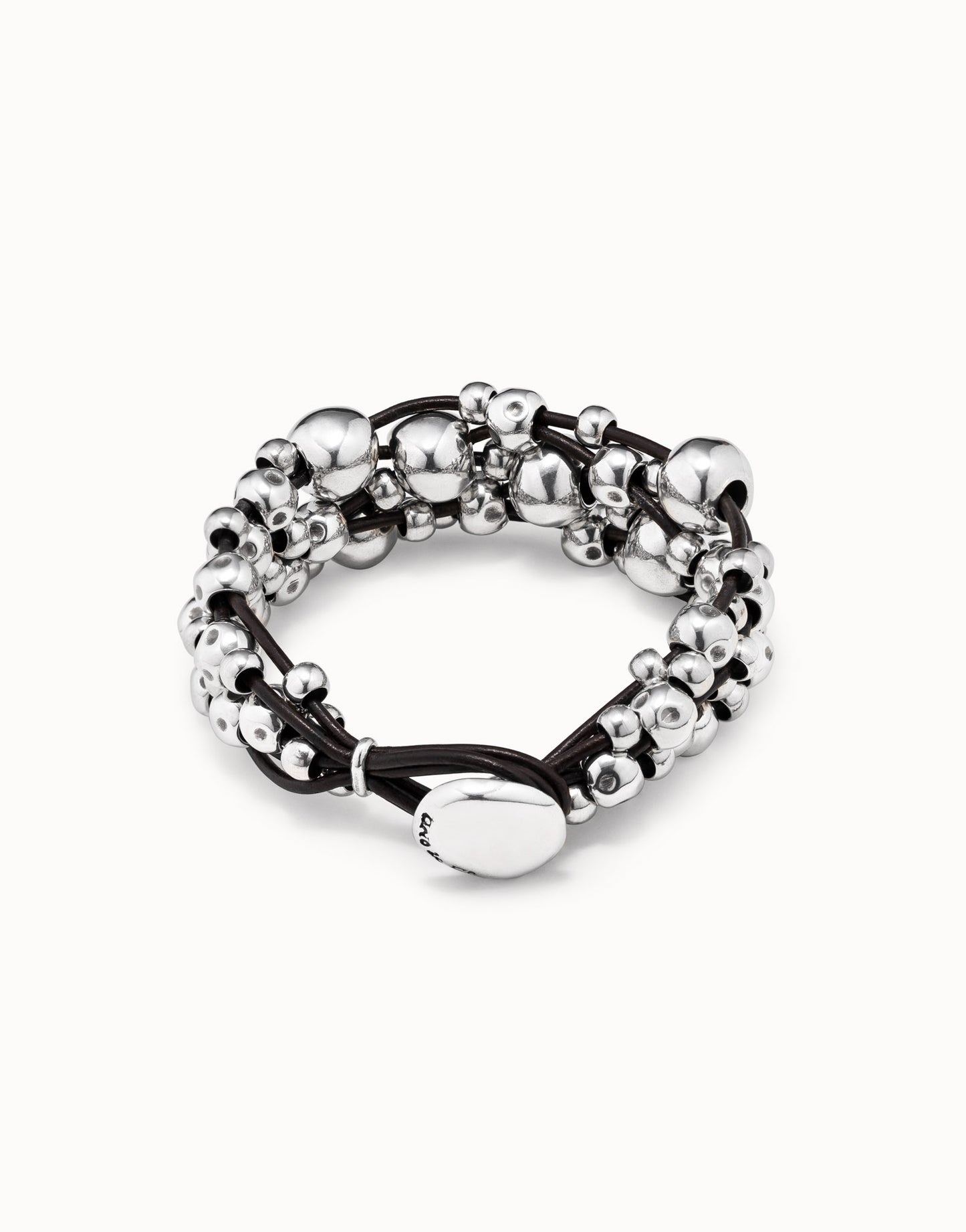 Multi strand beaded leather bracelet-Uno De 50