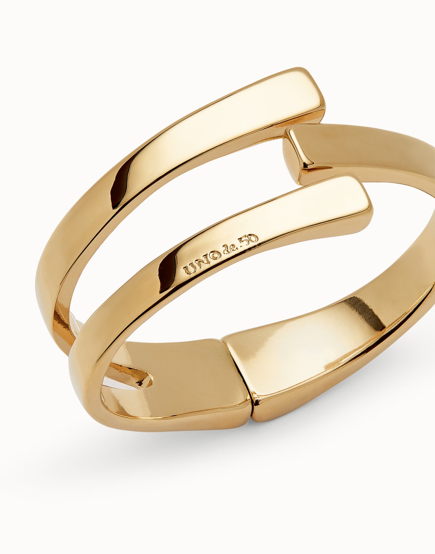 18k gold-plated rigid bracelet-Uno de 50
