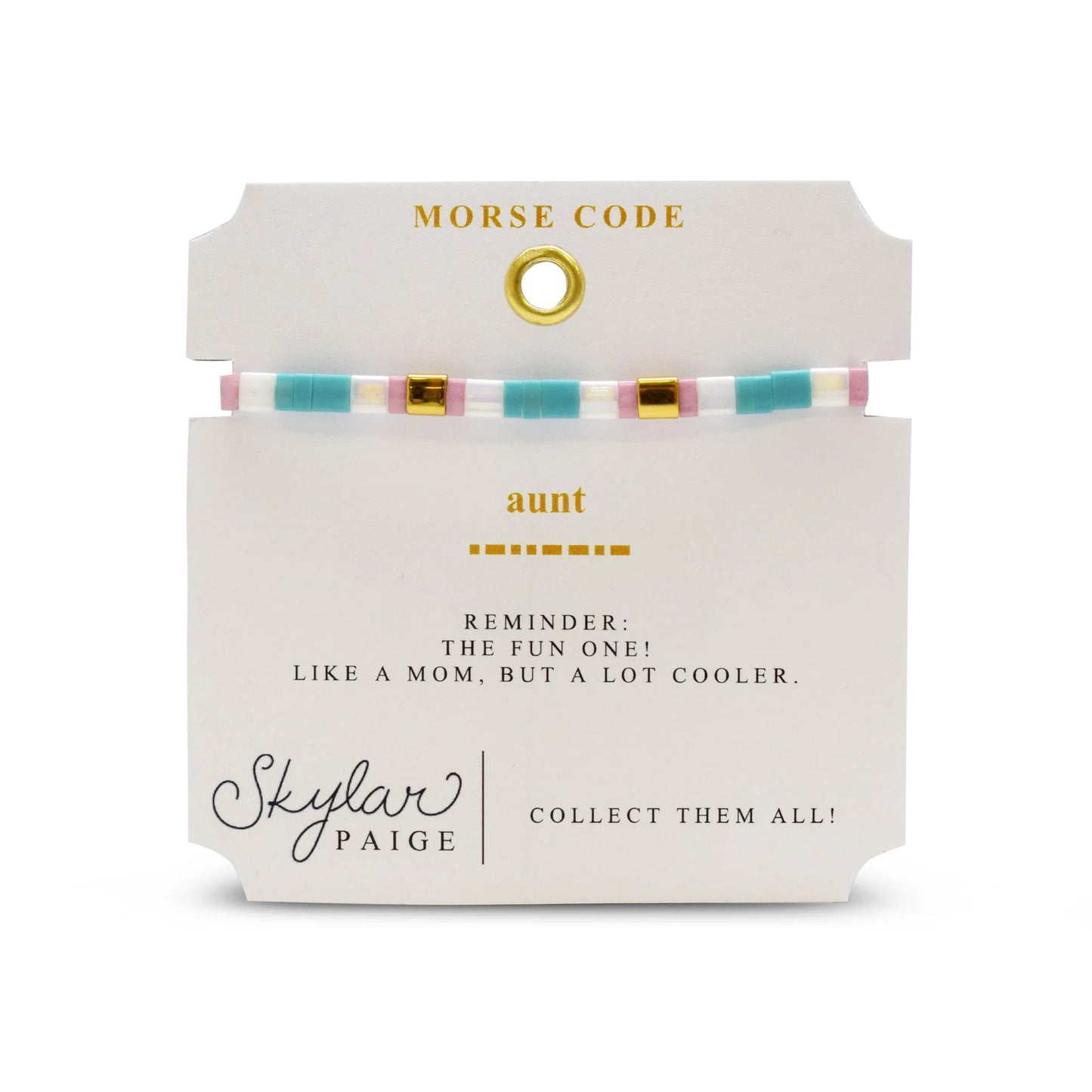 AUNT - Morse Code Tila Beaded Bracelet - Stia Couture-Skylar Paige