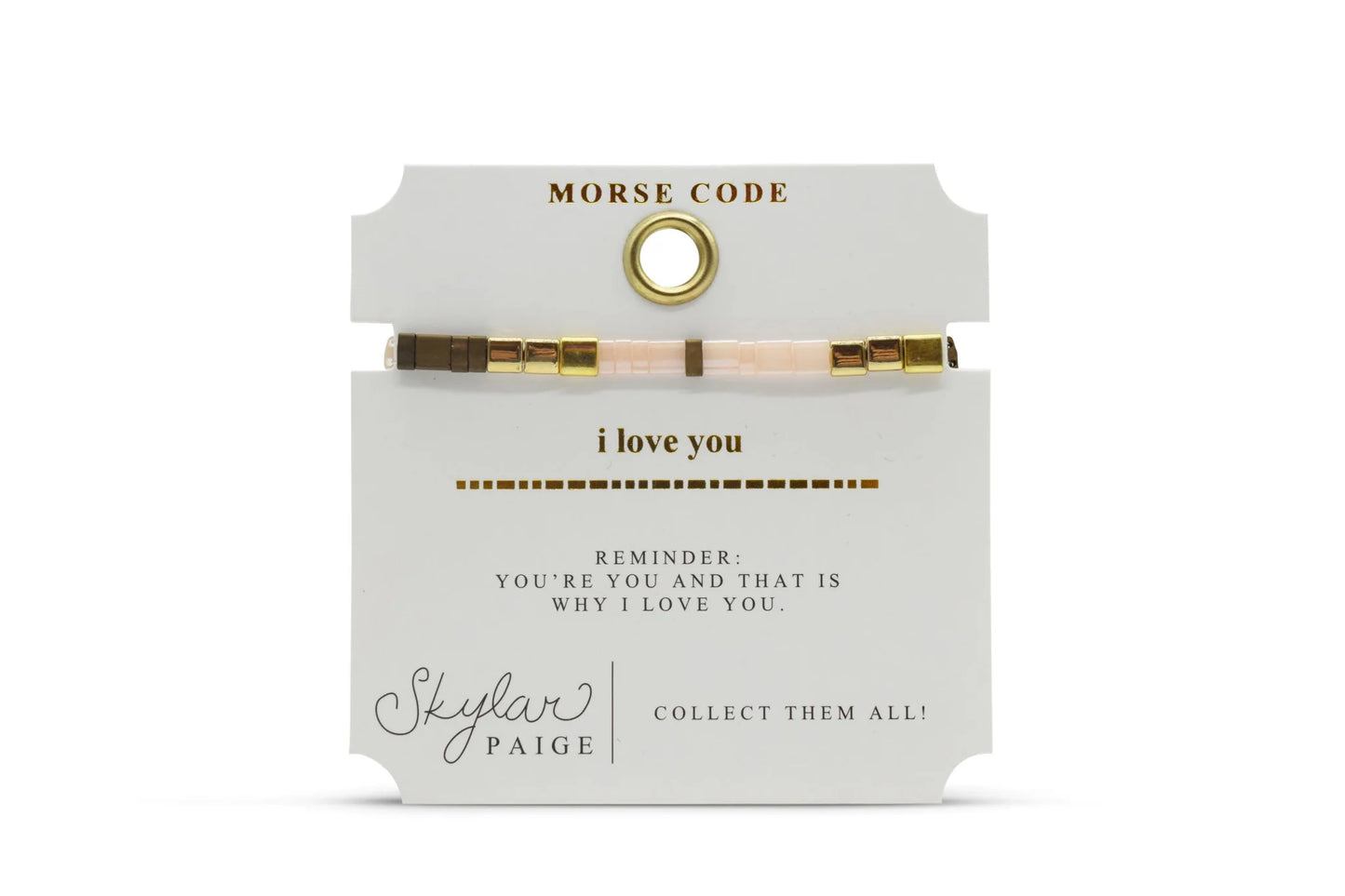 I Love You- Morse Code Tila Beaded Bracelet - Bonding Bronze-Stia Couture
