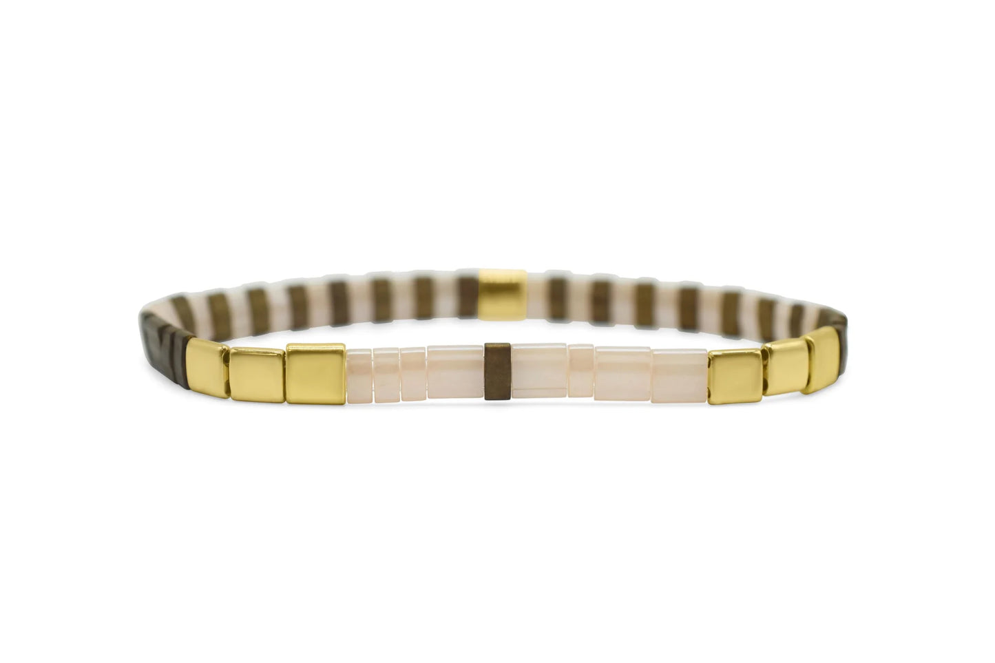 I Love You- Morse Code Tila Beaded Bracelet - Bonding Bronze-Stia Couture