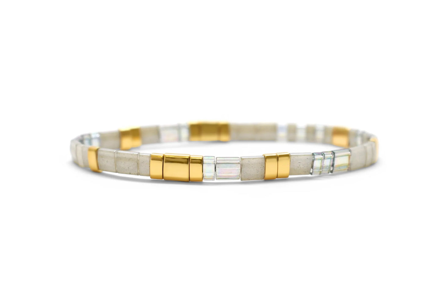 GRADITUDE- Morse Code Tila Beaded Bracelet - Marvelous Metallic-Stia Couture-Skylar Paige