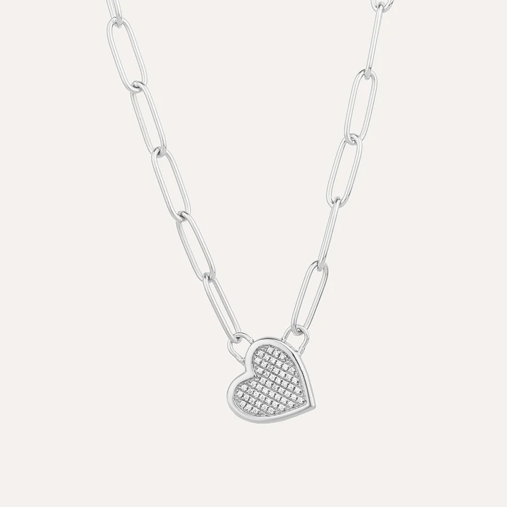 My Love Pendant Necklace-Sterling Silver-Diamond-Ella Stein