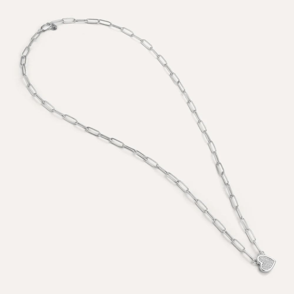 My Love Pendant Necklace-Sterling Silver-Diamond-Ella Stein