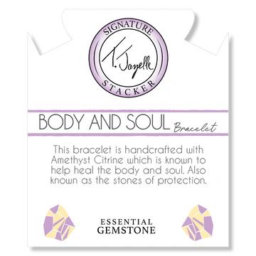 Defining Bracelet- Body and Soul Bracelet with Amethyst Citrine Gemstones-T. Jazelle