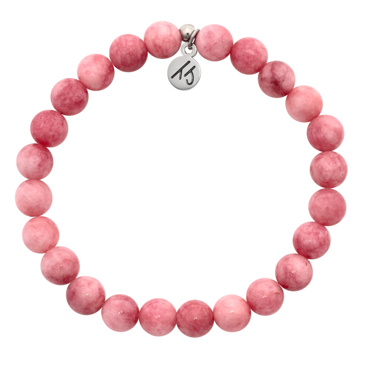 Defining Bracelet- Love Bracelet with Pink Jade Gemstones-T. Jazelle