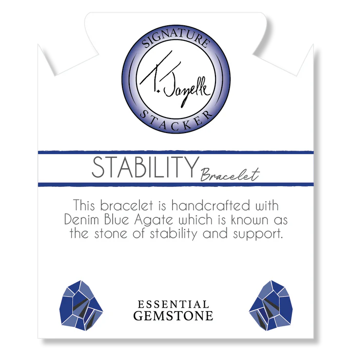 Defining Bracelet- Stability Bracelet with Denim Blue Agate Gemstones-T. Jazelle