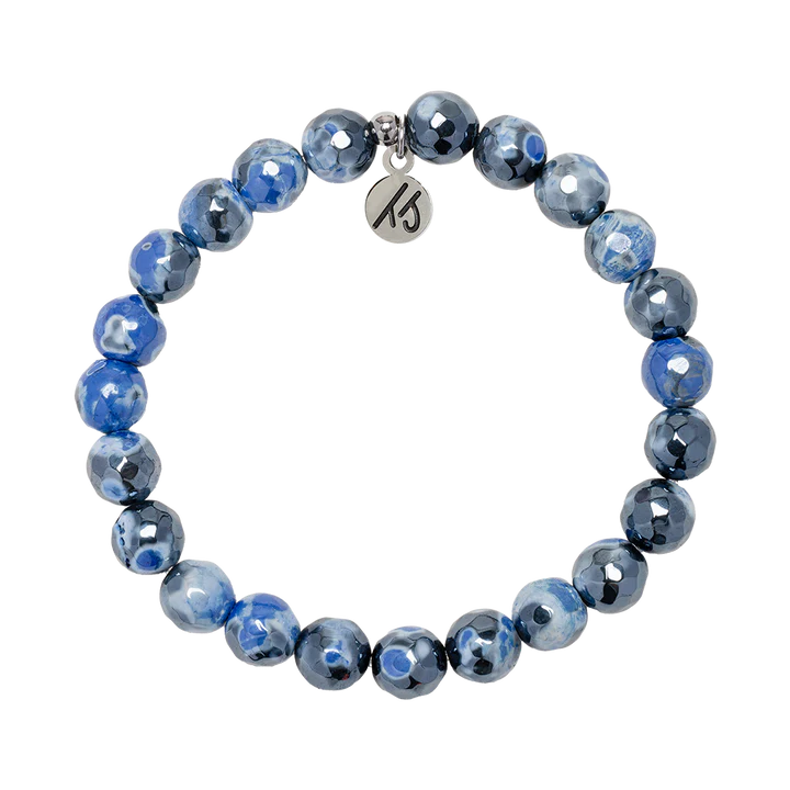 Defining Bracelet- Stability Bracelet with Denim Blue Agate Gemstones-T. Jazelle