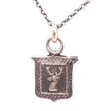 Stag's Head Shield Sterling Silver Talisman-Pendant Necklace Pyrrha