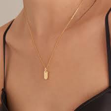 Gold Glam Tag Pendant Necklace-Ania Haie