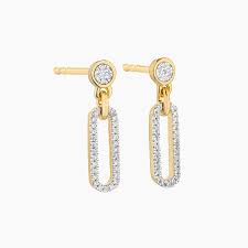 Meet me in the Middle-14k Gold Vermeil-Diamond-Drop Earrings
