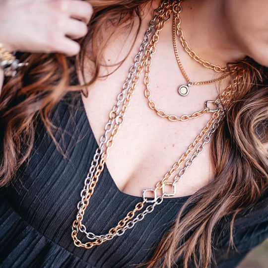 Matte Gold Chain with Silver Accents