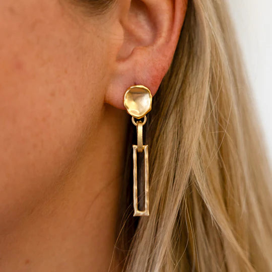 Textured Rectangle Earring-Loni Paul