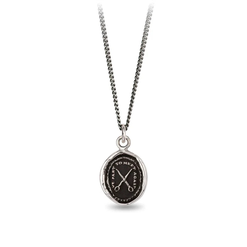 We Part to Meet Again-Sterling Silver-Talisman-Wax Seal-Necklace-Pyrrah
