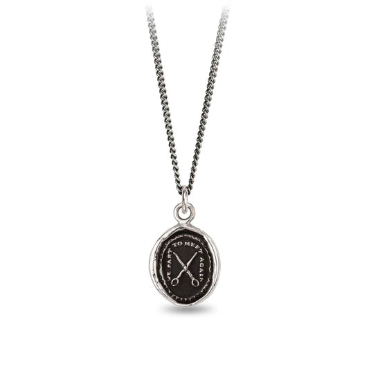 We Part to Meet Again-Sterling Silver-Talisman-Wax Seal-Necklace-Pyrrah