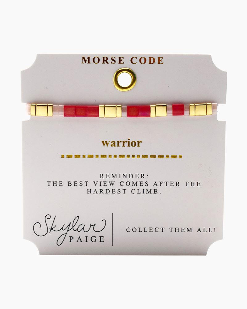 Warrior-Morse Code-Tila Bead- Bracelet- Skylar Paige