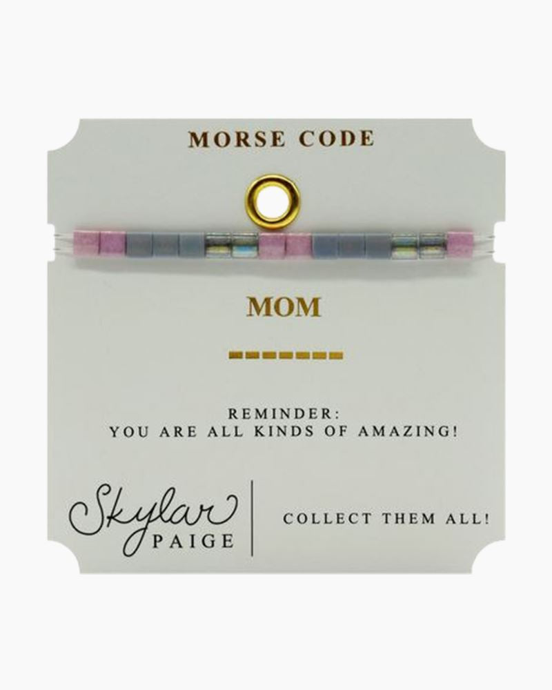 Mom Morse Code Tila Beaded Bracelet- Stia-Skylar Paige