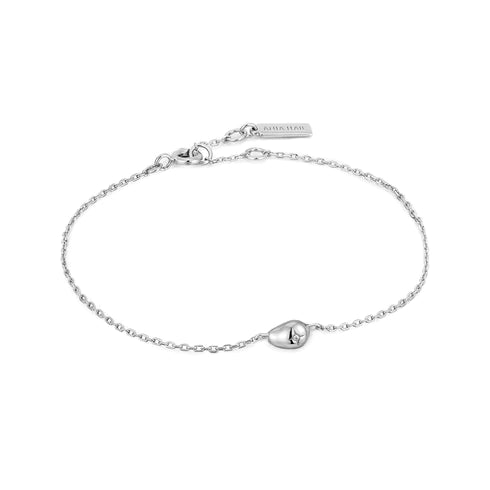 Silver Pebble Sparkle Chain Bracelet