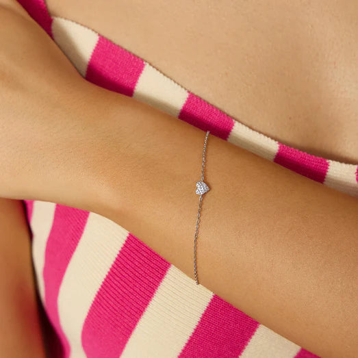 Silver Sweetheart Pavé Bracelet