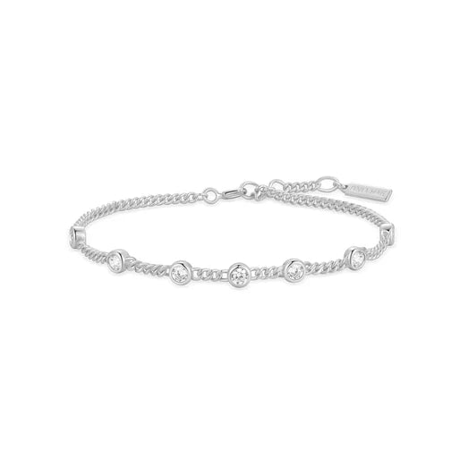 Silver Multi Station Round Stone Chain Bracelet Ania Haie