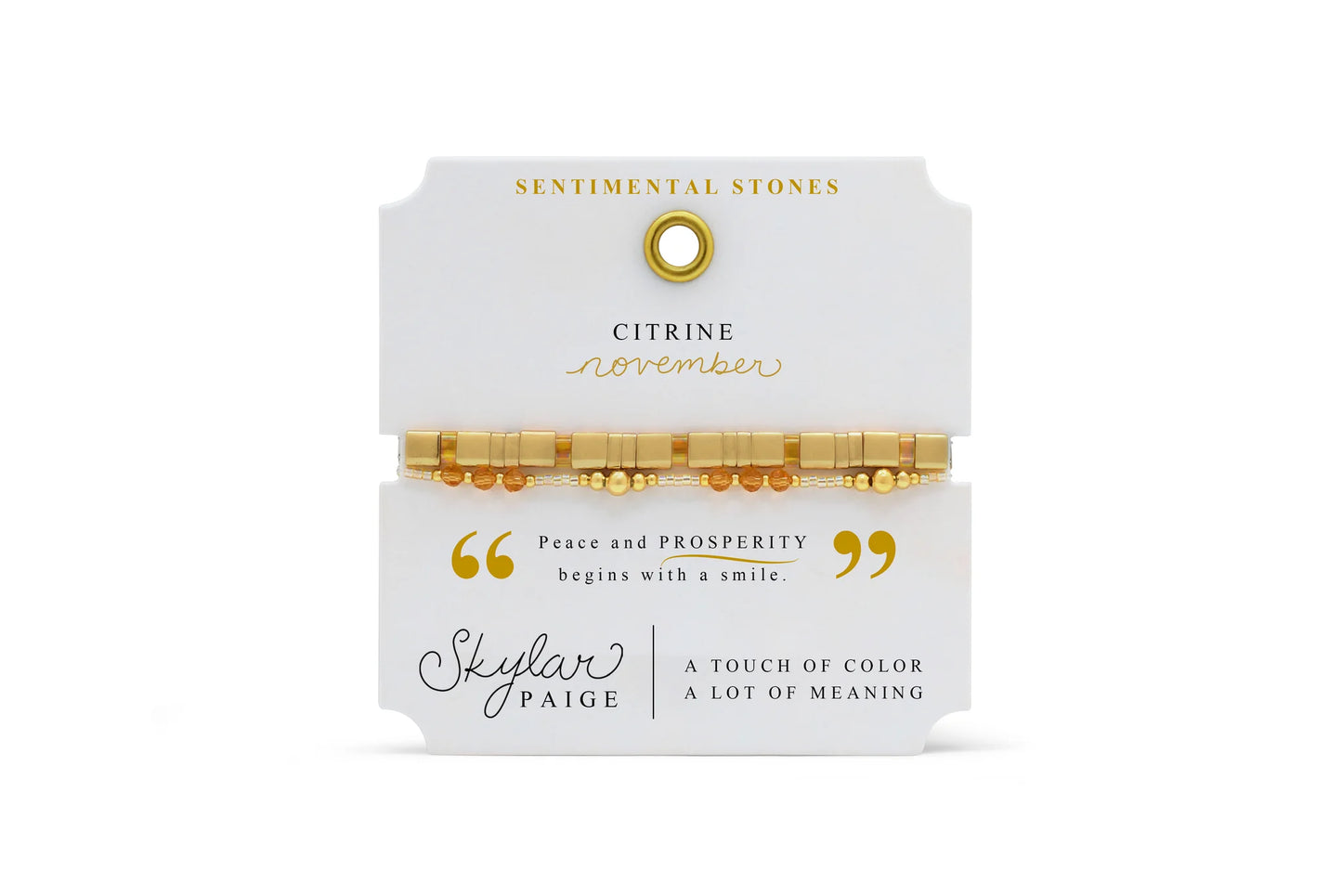 CITRINE-Birthstone Bracelet-Tila Bead-Skylar Paige-Stia Couture