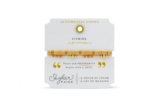 CITRINE-Birthstone Bracelet-Tila Bead-Skylar Paige-Stia Couture