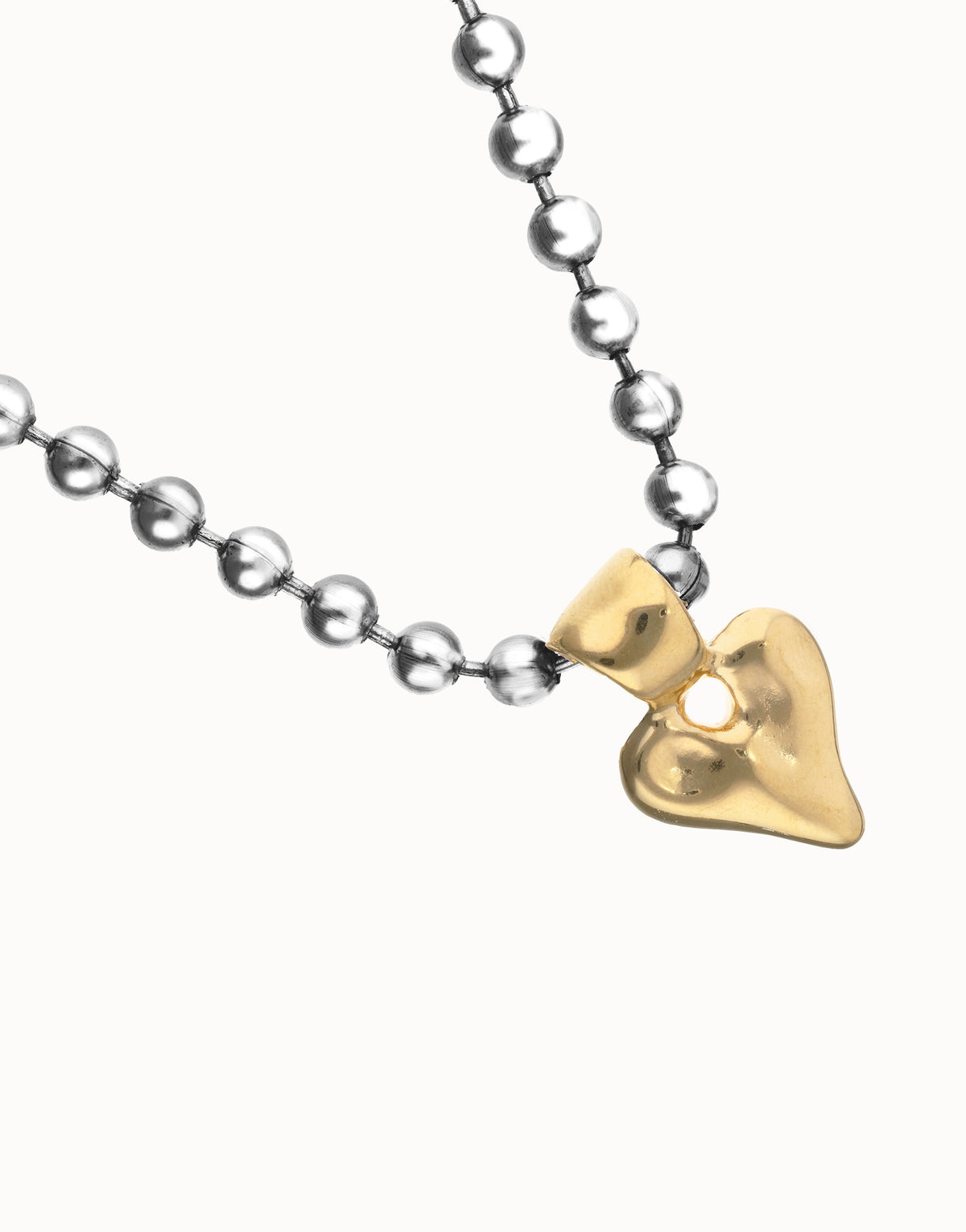 Beat Two-tone Heart Necklace
