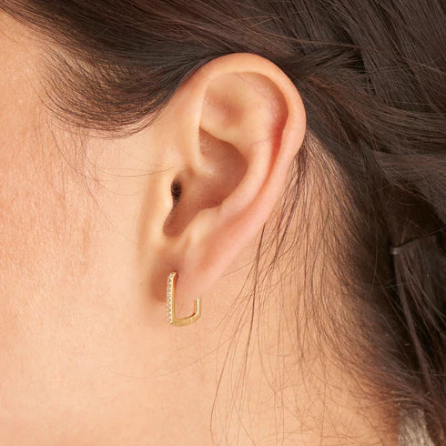 Gold Glam Oval Hoop Earrings