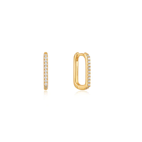 Gold Glam Oval Hoop Earrings-Ania Haie