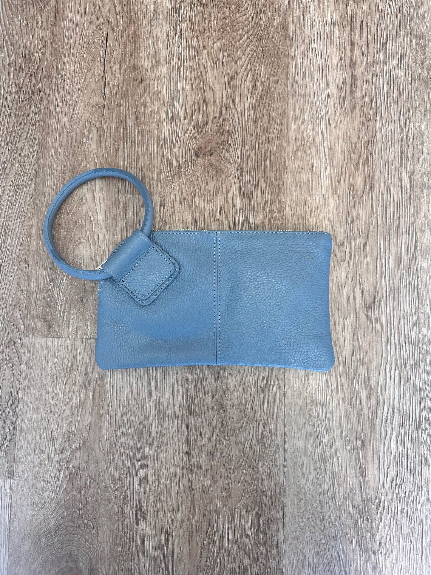 Leather wristlet Denim