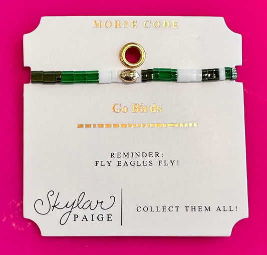 GO BIRDS - Eagles Football -Morse Code Bracelet- Skylar Paige
