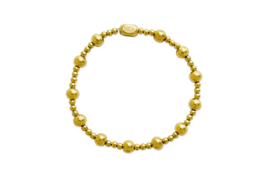 Plain Ball 3+6mm 3/1-Stainless Steel-Gold Stretch Bracelet-Isla by Stia Couture