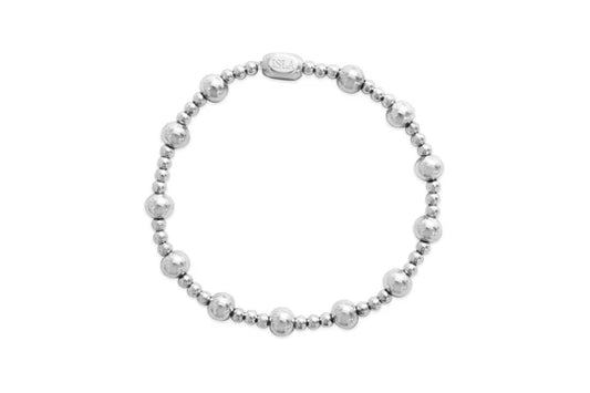 Plain Ball 3+6mm 3/1-Stainless Steel-Stretch Bracelet