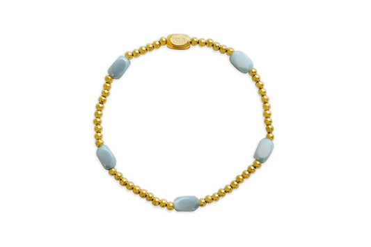 Here and There- Blue Sky and Gold-Stretch Bracelet-Stainless Steel- Isla