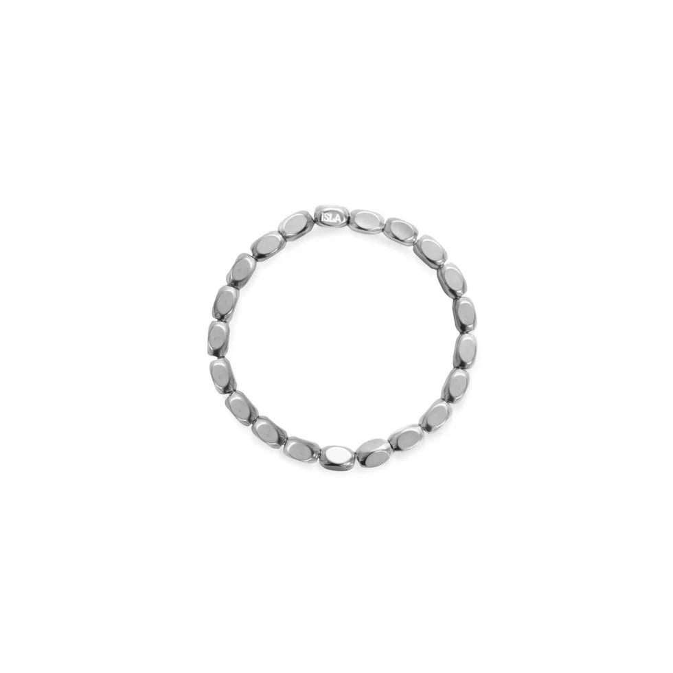 "Block Party" 5MM - Stainless Steel- Stretch Bracelet