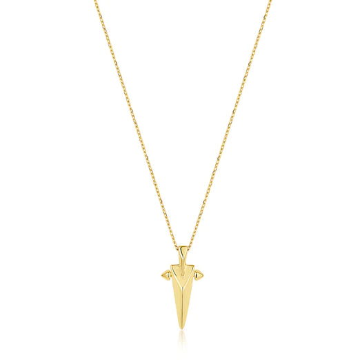 Gold Geometric Point Pendant Necklace