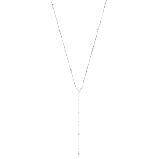 Silver Sparkle Point Y Necklace