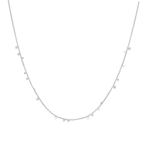 Silver Mini Disc Drop Stacking Necklace-Sterling Silver- Ania Haie