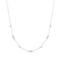 Silver Sparkling Bezel Cubic Zirconia Station Necklace